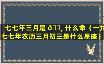 七七年三月是 🕸 什么命（一九七七年农历三月初三是什么星座）